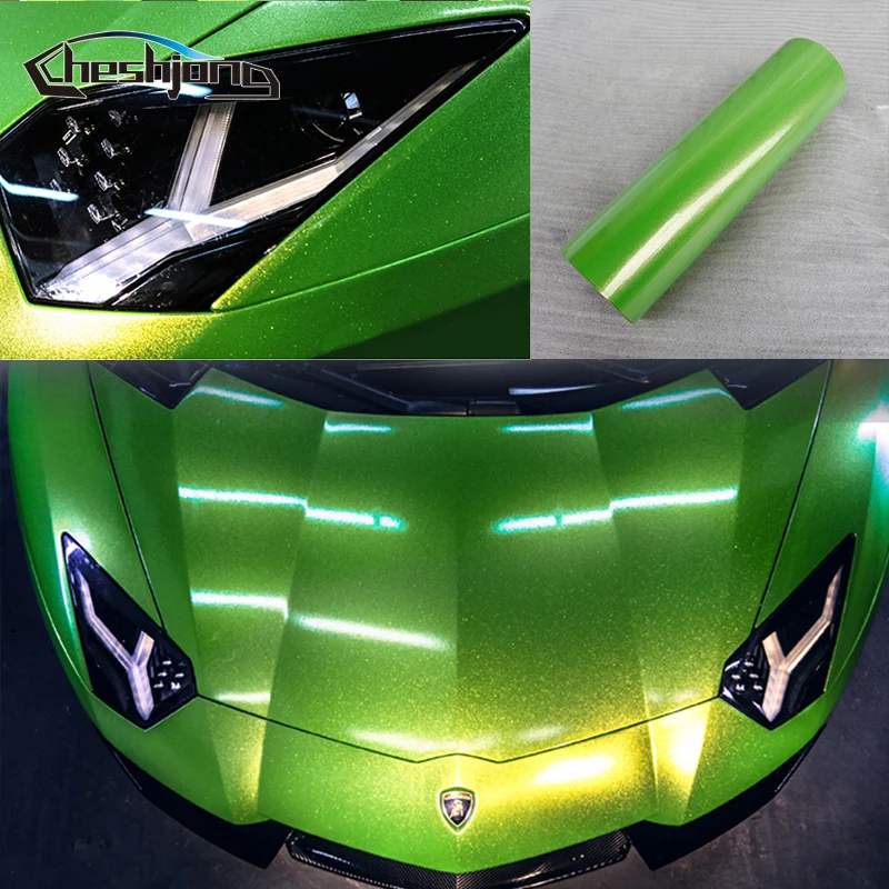 Silver Glitter Car Wrap Glossy Glitter Pearl Metal Mirror Chrome