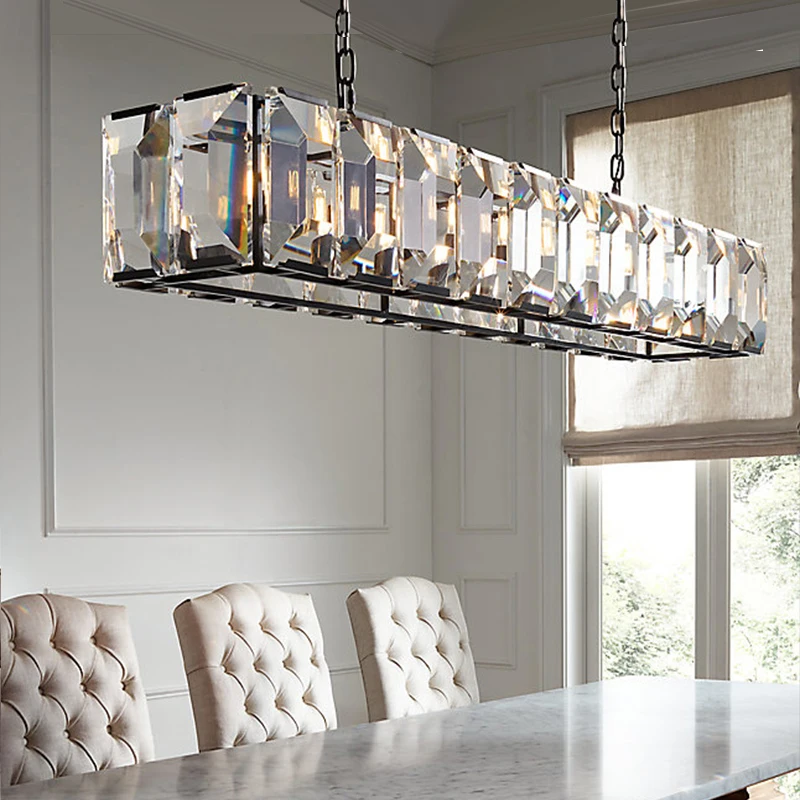 Modern Large Rectangular Crystal lamp living room Led ...