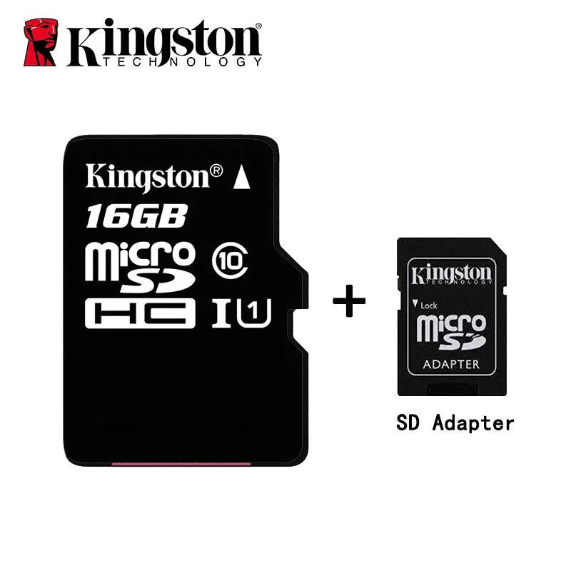 Kingston Micro SD карта 128 ГБ 256 Гб класс 10 Флэш-карта памяти 64 ГБ 32 ГБ 16 ГБ TF карта microSDHC microSDXC microsd 8 ГБ для телефона - Емкость: 16G -SD adapter