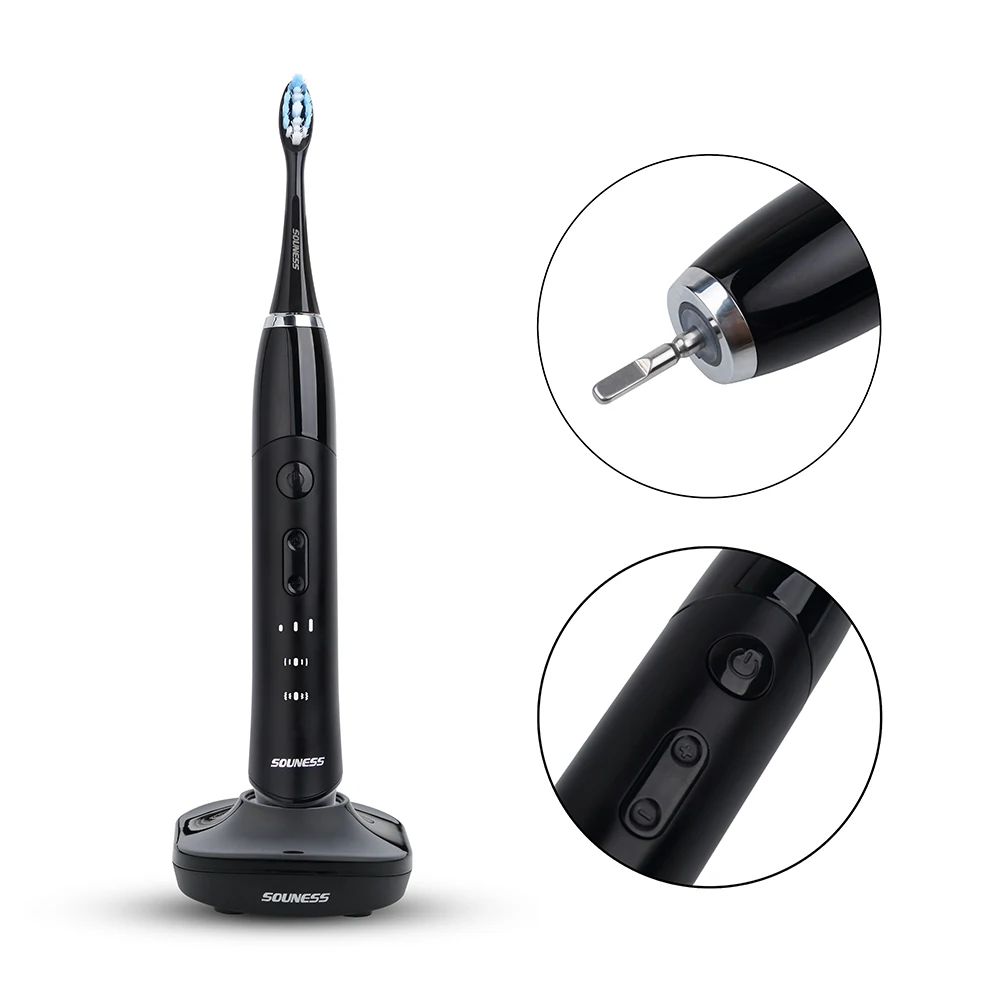 Электрическая зубная щетка Беспроводная зарядка перезаряжаемые зубные кисти для макияжа Ультра звуковой таймер щетка с 2 шт. Сменная