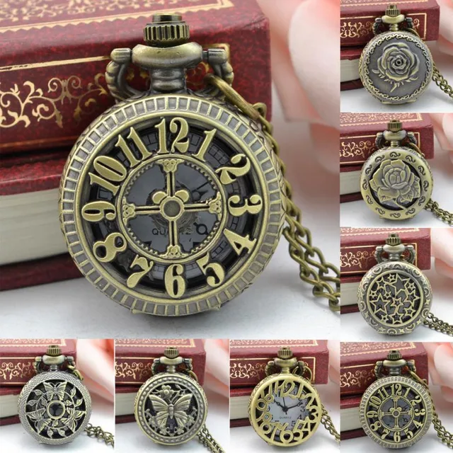 2017 NEW Vintage Steampunk Retro Bronze Design Pocket Watch Quartz Pendant Neckl 2017 NEW Vintage Steampunk Retro Bronze Design Pocket Watch Quartz Pendant Neckl