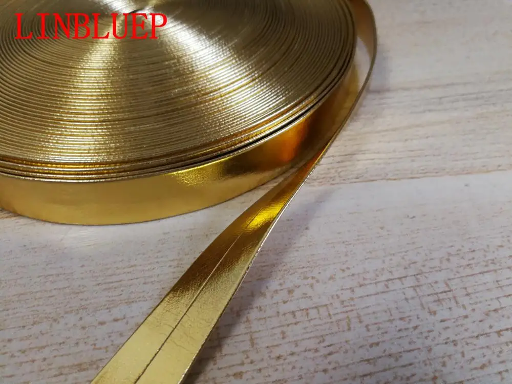 5Yards Gold FAUX LEATHER BIAS BINDING TAPE Width 20mm Dropshippingin