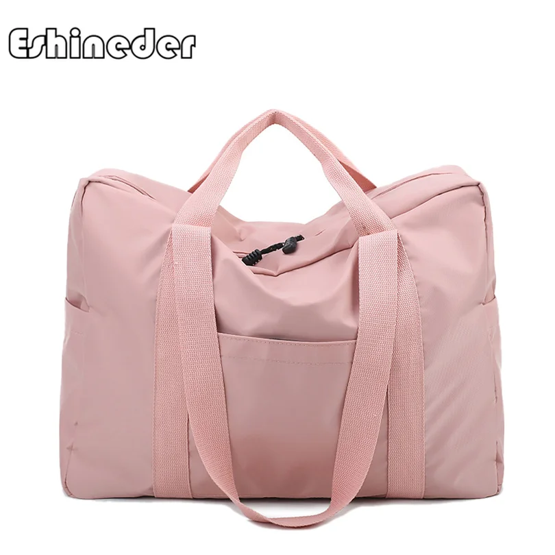 

ESHINEDER Oxford Waterproof Travel Bags Women Travel Duffle Bags Hand Luggage Big Bag Pink Packing Cubes Men Duffel Weekend Bag