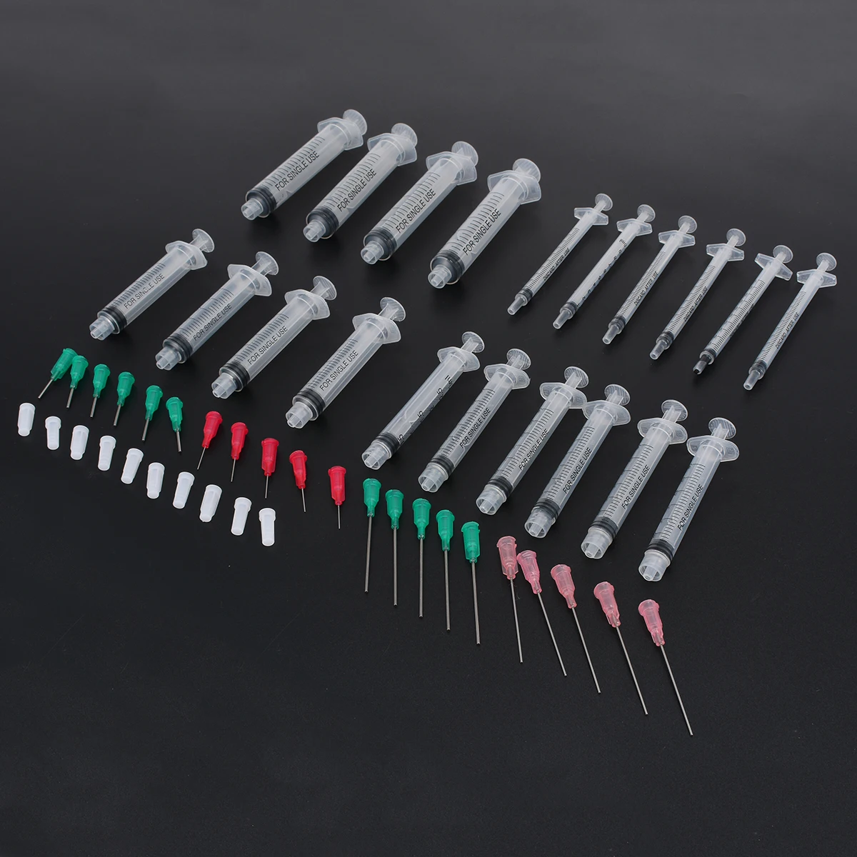 20 Pack/Set Dispensing Syringes Capacity 1ml 3ml 5ml 10ml Polypropylene Transparent Syringe For Refilling Measuring