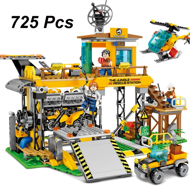 

725Pcs New City Rescue Team Building Blocks Helicopter Engineering Car Compatible Legoings Technic Figure Bricks Toys Kids Gift