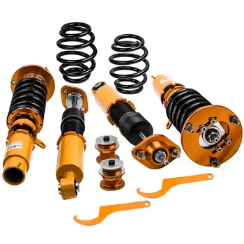 

4PC Coilover for BMW E46 3 Series 98-02 24 Ways Adj Damper Suspension Kits Coilovers Spring Shock Absorber Front Rear Top Mount
