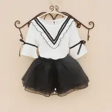 Летняя детская блузка для девочек-подростков белые шифоновые топы с короткими рукавами и оборками для школьниц и Блузки детские рубашки JW2130