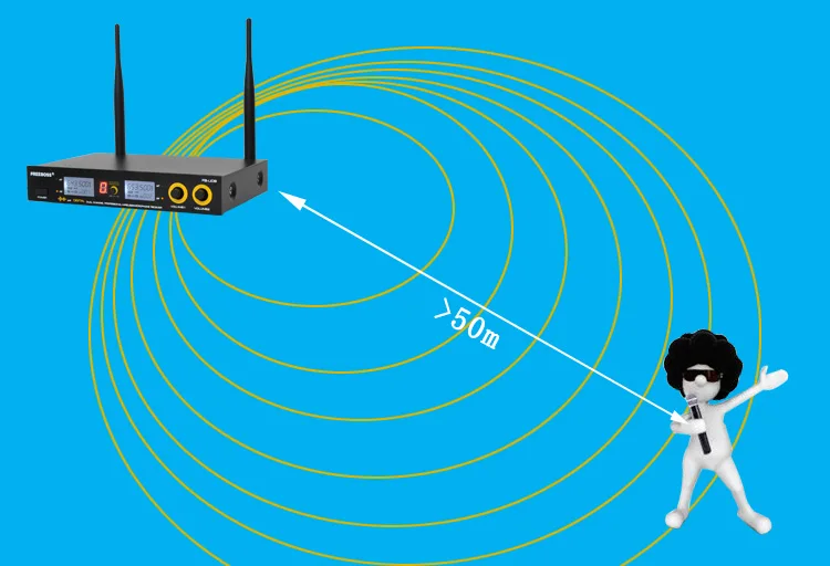 Freeboss FB U09H двухсторонний передатчик цифровой UHF беспроводной микрофон с ручкой +