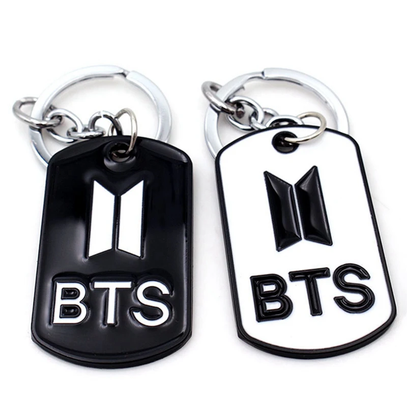New BTS Bangtan Boys Metal Dog Tag Keychain Fashion Keyring Car Bag