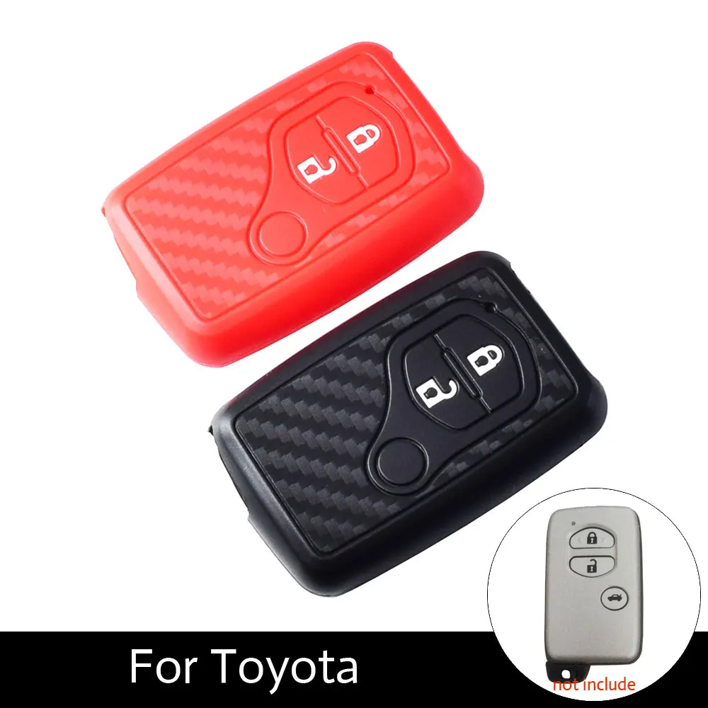 

ATOBABI Silicone Car key Cover For Toyota Land Cruiser Camry Highlander Crown Prado Prius Car Key Set Jacket Cover Case Remote