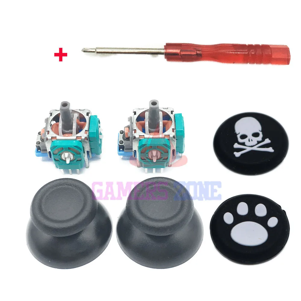

Analogue Joystick Sensor Potentiometers W/ Thumbsticks Silicon Grips for Sony Playstation 4 PS4 Controller Analog Joysticks