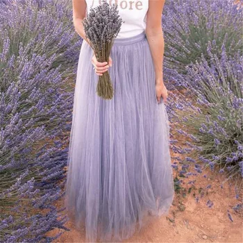 

Fashion Women Boho Double Layer Chiffon Skirts Ladies Long Maxi Casual Skirts Beach Sundress High Waist Skirt Hot Sale 2019 New