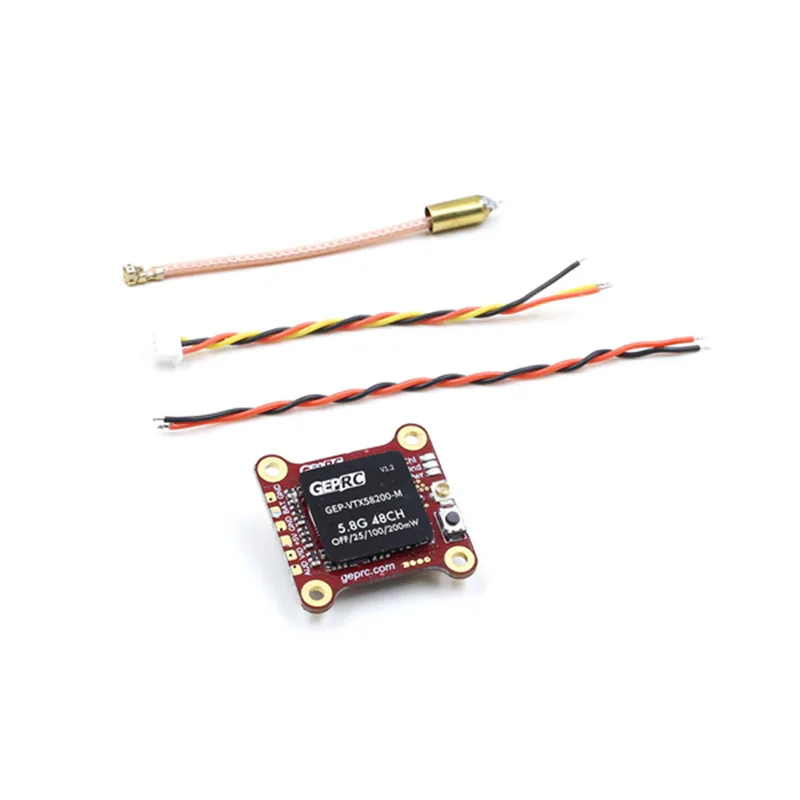 

GEPRC GEP-VTX58200-M 5.8G 48CH 0/25mW/100mW/200mW FPV Transmitter W/ 20x20mm Hole for RC Multicopter Drone FPV Racing