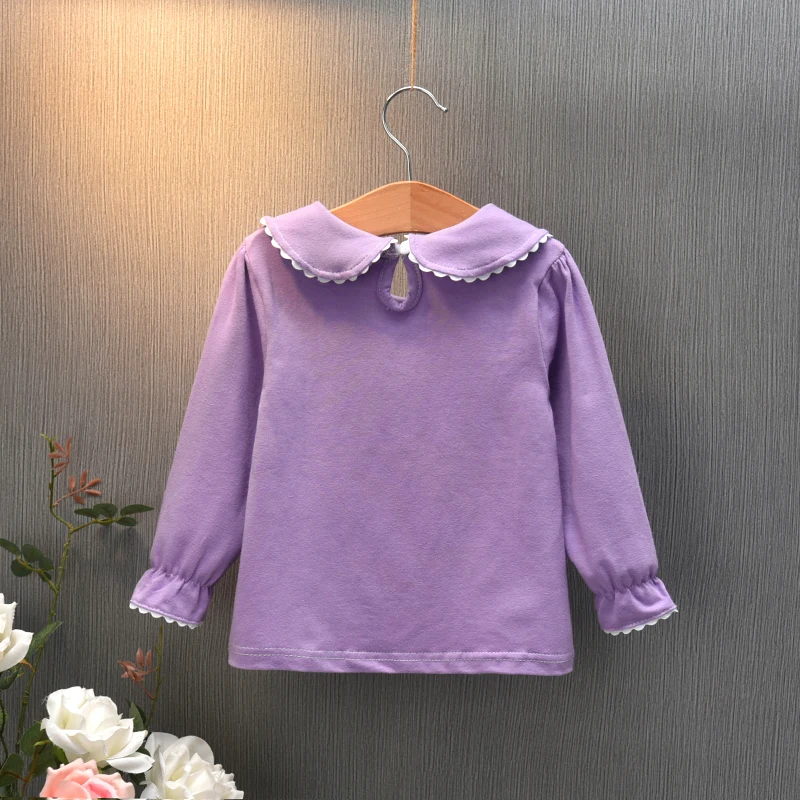 baby girls clothes spring t-shirts long-sleeve lovely princess tshirt cotton o-neck female children clothing top tees