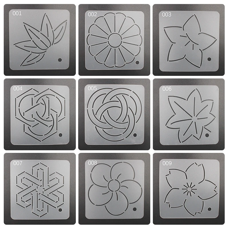 

9pcs/set Plastic Templates Embroidery Stencils Quilt Drawing Embroidery Model Templates Pressure Line Template Sewing Tools