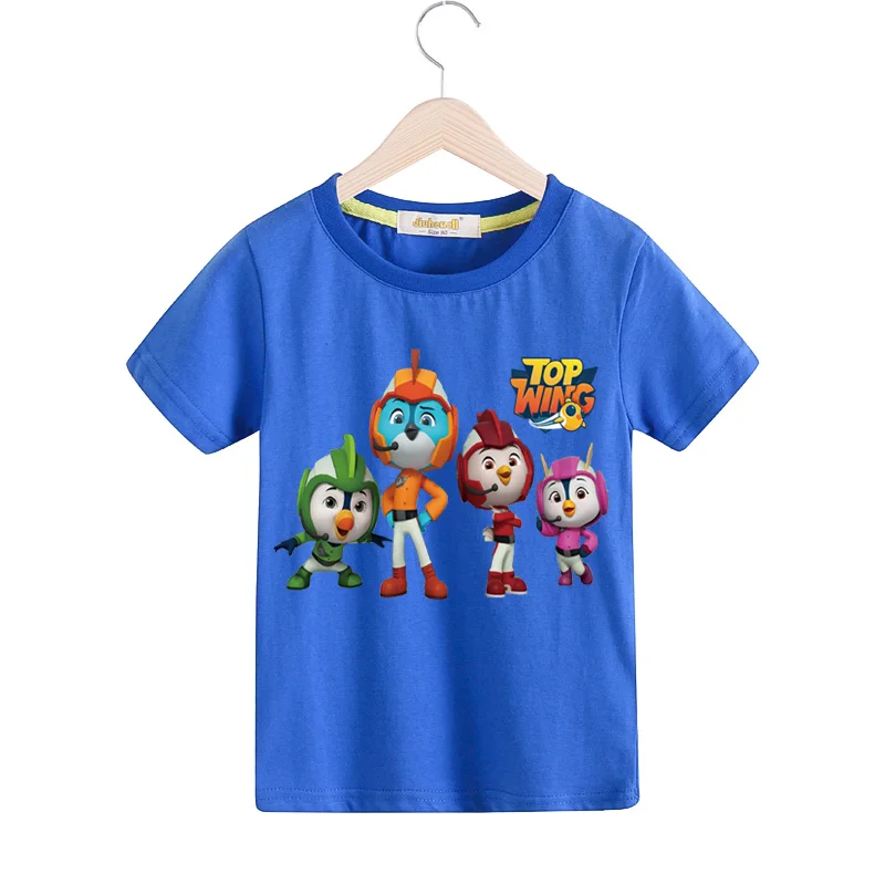 Child Kids Cartoon Top Wing Print Tee Top Clothing Children Summer Short Sleeve T-shirts Costume Boys Girls Casual Tshirts TX157 (5)