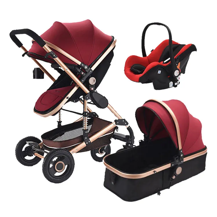

7.8 0-3 Years Old Age Group And CE Certification Multifunctional 3 In 1 High Landscape Baby Stroller Aluminum Alloy Frame