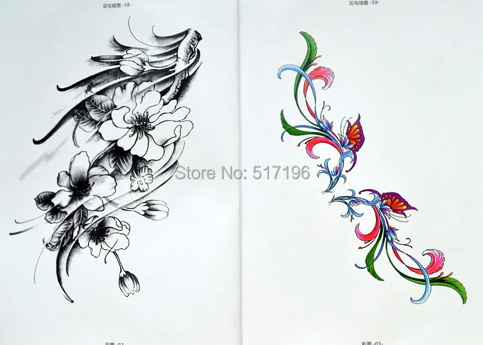 new chinese tattoo books flower bat wolf butterfly star ghost new chinese tattoo books flower bat wolf butterfly star ghost