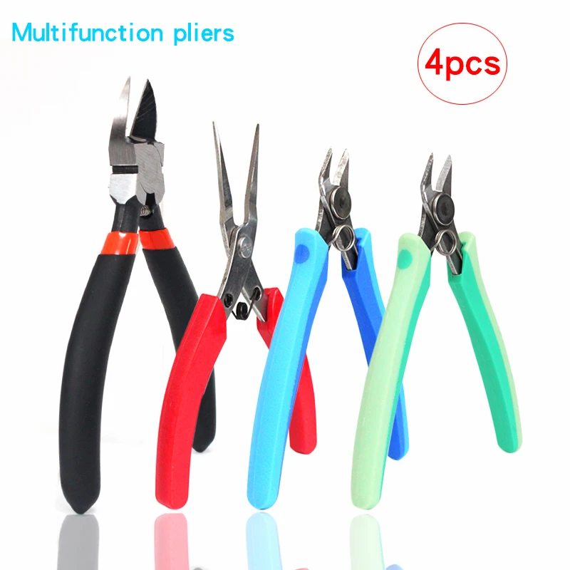 4pcs plier set Mini Stainless Steel Precision Long Reach Needle Nose