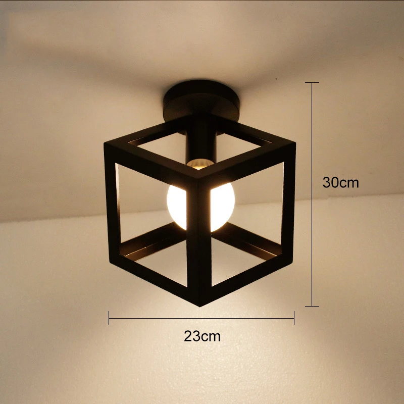 Винтажные светодиодные потолочные светильники, современный промышленный потолочный светильник, плафон, клетка, плафон для столовой, кухни, коридора, балкона - Цвет корпуса: Type 4 No bulb