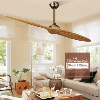 

Modern Indoor Ceiling Fan with Remote Solid Wood Oil Rubbed Bronze Damp Rated for Kitchen Patio 54 Inch/ 56 inch