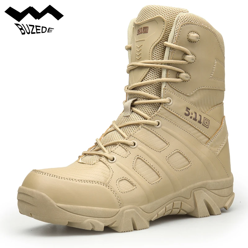 

Boots men winter Outdoor Hiking Shoes Men's Desert High-top Waterproof Military Tactical Boots Men Combat Army Boots Size 39-47