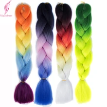 Yiyaobess Synthetic Ombre Braiding Hair Crochet Jumbo Braids Hair Extension 100g 24inch Black African Braids Pigtail Hair