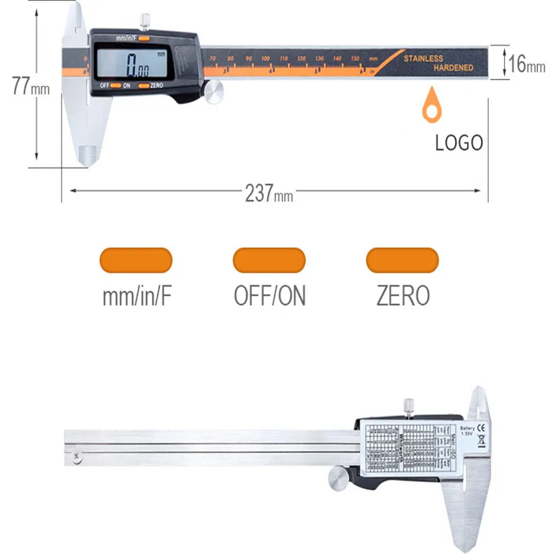 MX-DEMEL 150 мм электронный цифровой штангенциркуль дробный дисплей из нержавеющей стали штангенциркуль измерительный инструмент линейка