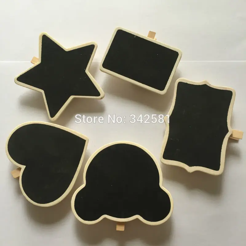 

100pcs/lot Mini Small Blackboard of Clip Peg Wooden CHALKBOARD For Wedding/Party Decoration Bear