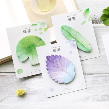 

1 PC Cute Kawaii Natural Plant Leaf Sticky Note Memo Pad Note Planner Sticker Paper Korean Office Stationery School Supplies