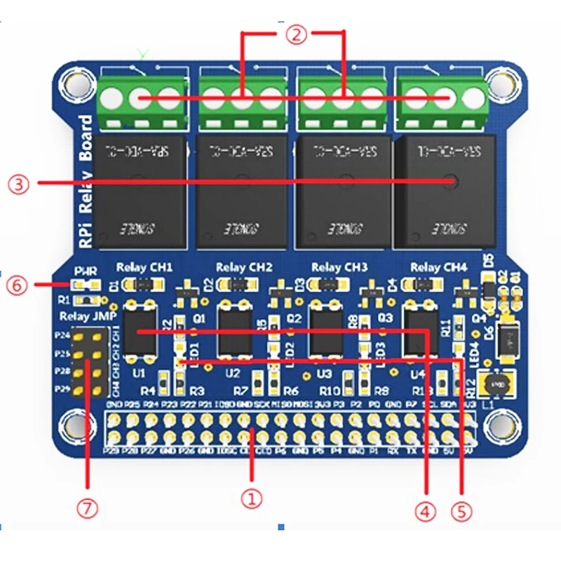 4-канальный raspberry pi, релейный модуль Плата расширения для raspberry pi A+/B+/2 B/3B