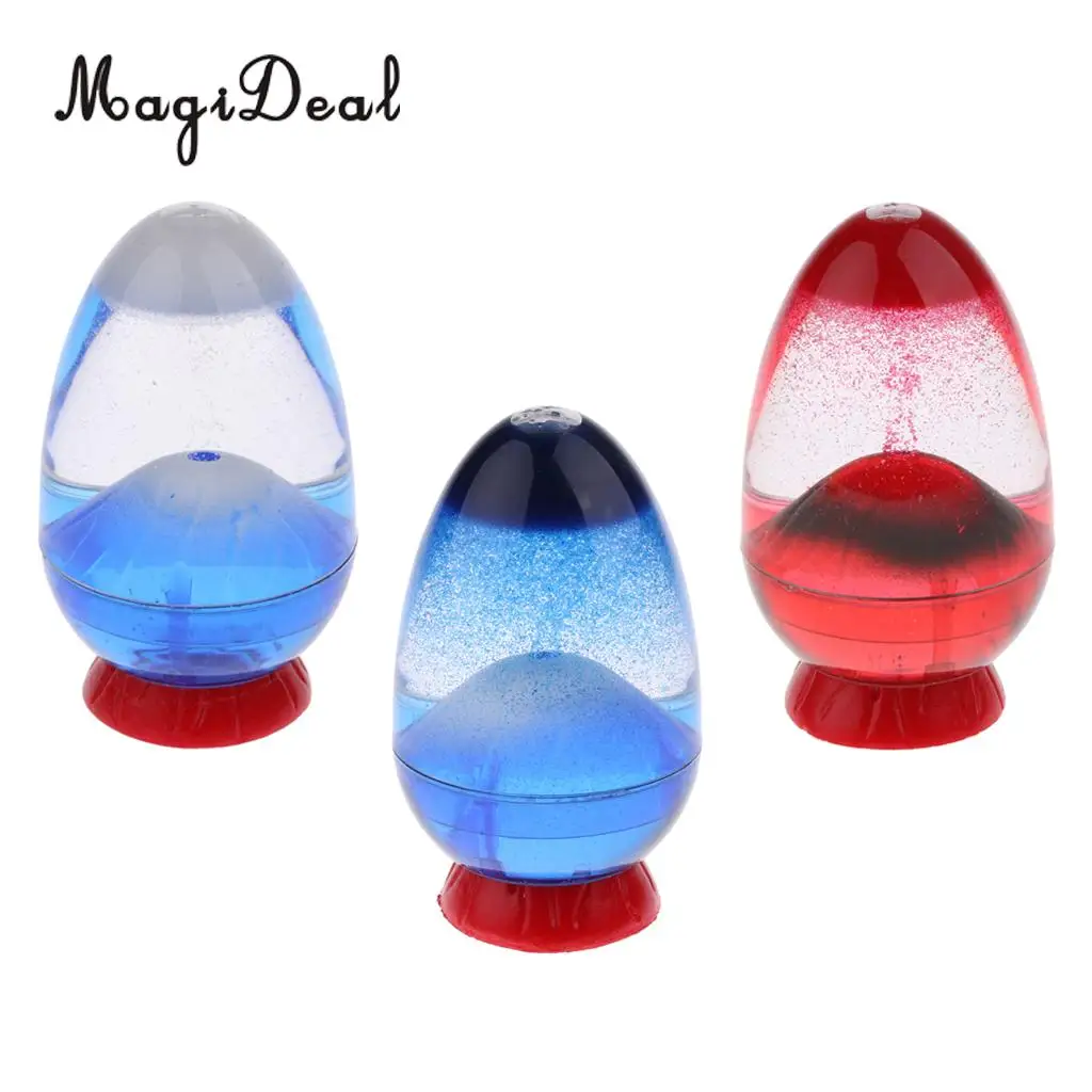 MagiDeal 1Pc Egg Volcano Eruption Liquid Hourglass Sand Timer for Bedroom Kitchen Home Decor Novelty Birthday Gift 3Colors