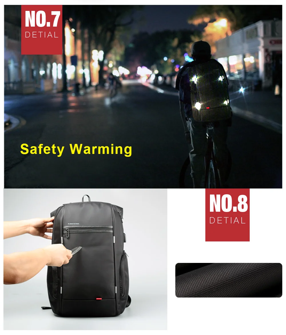 Neouo Reflective Nylon Laptop Backpack High Security