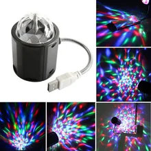 6 шт./партия USB Mini RGB Уникальный 2 в 1 светодиодный автоматический вращающийся вечерние DJ освещение на сцену+ белый светодиодный настольный светильник