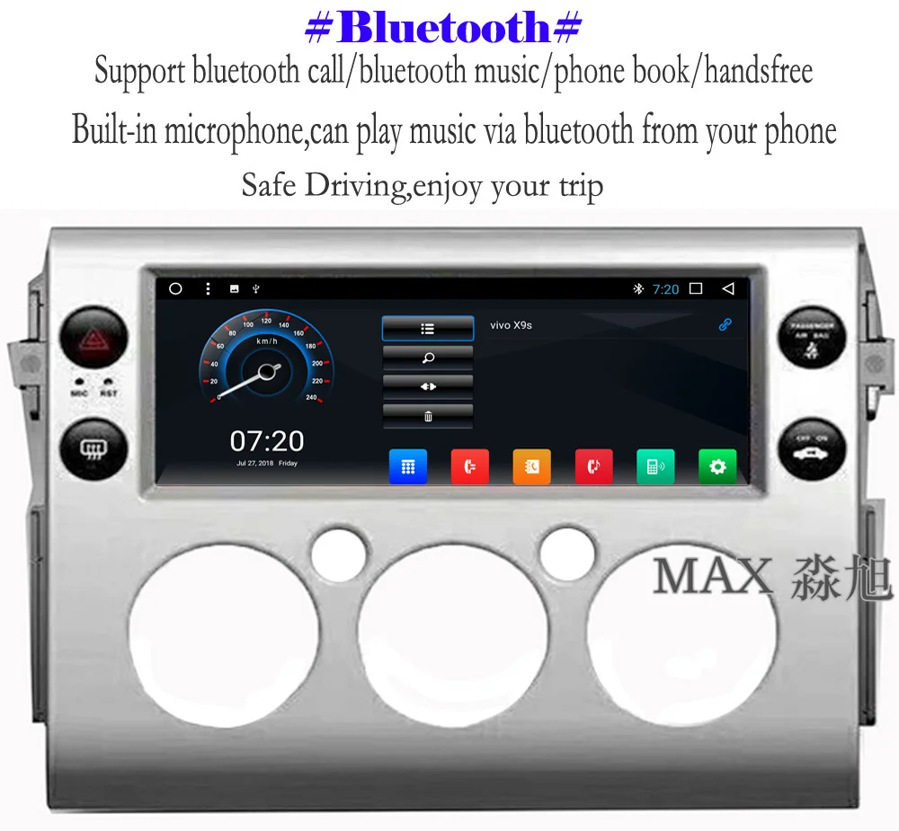 Top MAX 2G RAM 32G ROM 10.25" Android 8.1.0 Car DVD For Toyota FJ Cruiser 2007-2017 Car Radio RDS 4G WiFi SWC GPS Free Map Bluetooth 8