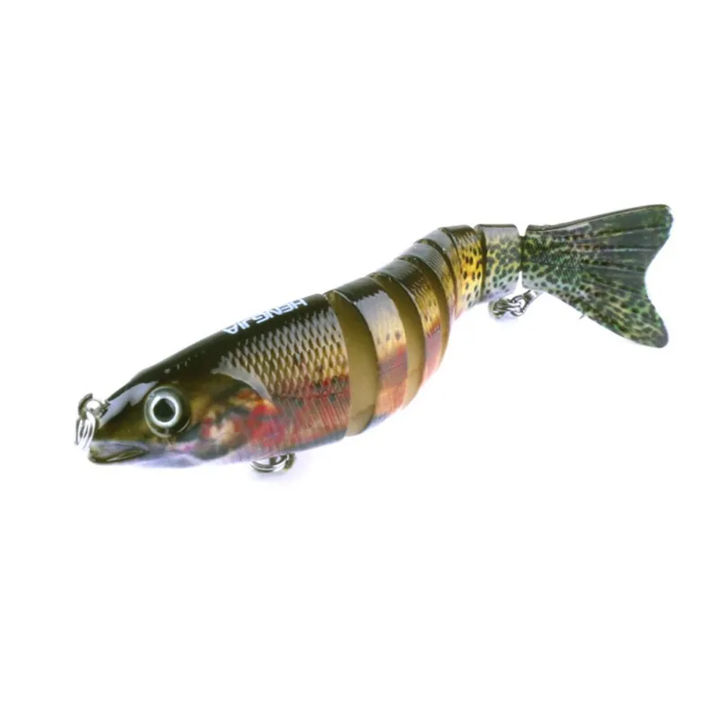 

12.7cm Mini 3D Artificial Bait False Multi Joint Fish Shape Eco-friendly ABS Plastic Hard Fishing Lure With 2 Treble Hooks