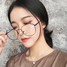 Новые ретро круглые очки с ушками, плоское зеркало, милая модная рамка для очков, металлические очки, рамка, женские художественные Рамки