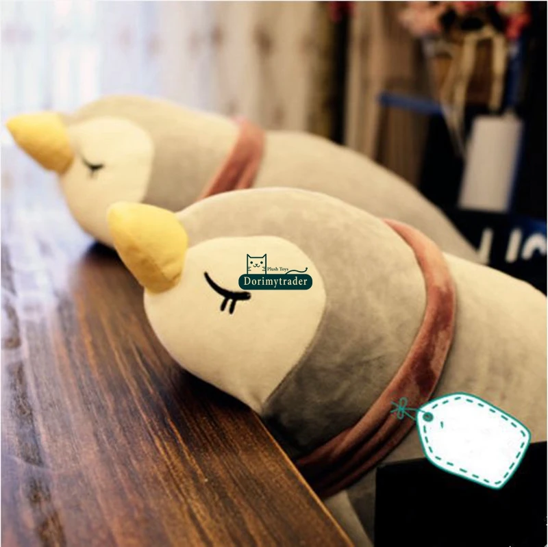 Dorimytrader pop lovely lying animal penguin plush pillow toy giant stuffed anime penguins doll cartoon pillow gift decoration 35inch 90cm DY61818  (4)