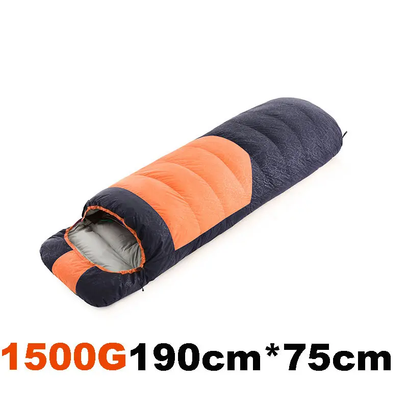 1500 г до 2500 г зимний спальный мешок утиный пух наполнение холодной температуры наружные спальные мешки кемпинг Сращивание двойной спальный мешок - Цвет: Orange 1500g