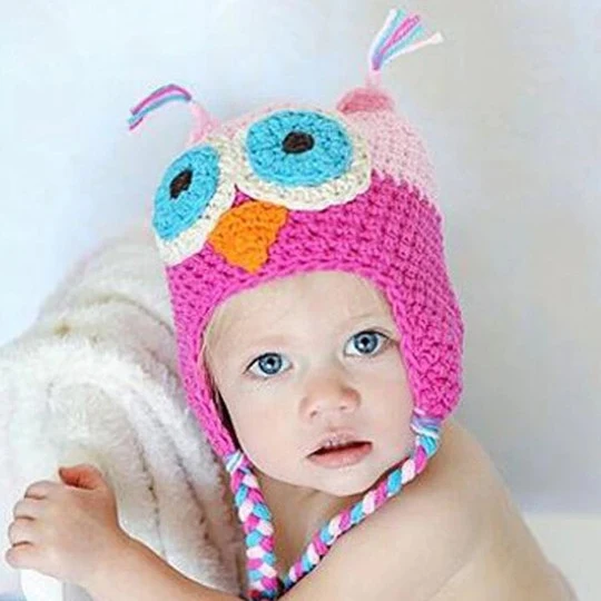 Animal girl baby winter hats,infant owl crochet baby hat,Handmade all