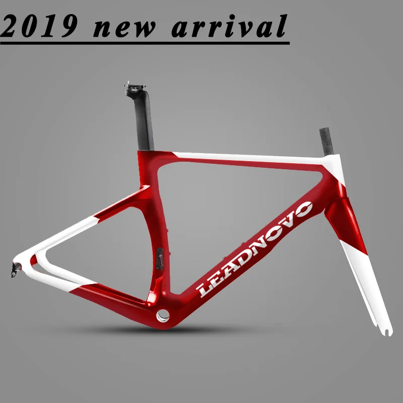 

2019 arrival V brake carbon road frame inner cable 3k 1k BSA BB30 glossy matte finish can customzied paint bicycle frameset