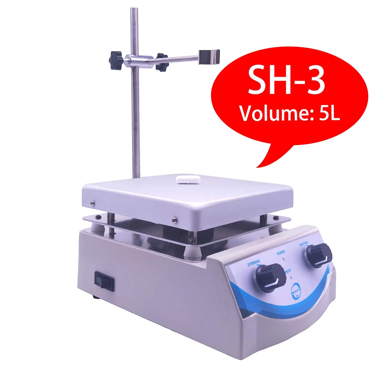 

SH-3 Laboratory Hot Plate Magnetic Stirrer 5000ml Volume with Dual Control and 1 Inch Stir Bar 110V / 220V , New Style