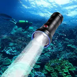 L2 легкие бусы Дайвинг фонарик 1000 люмен Водонепроницаемый Дайвинг факел Перезаряжаемые лампа