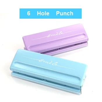 

Metal Adjustable 6-Hole Punch for A5, Personal, Pocket Planner Inserts, 6 Sheet Capacity - 5.5mm Hole Diameter