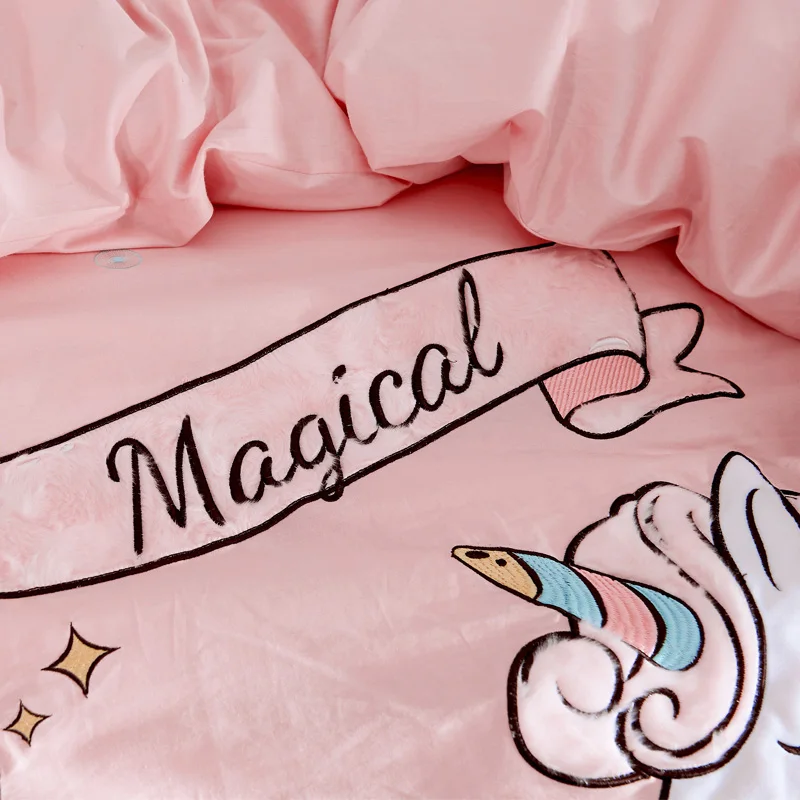 Pink Twin Queen Unicorn Bedding Set