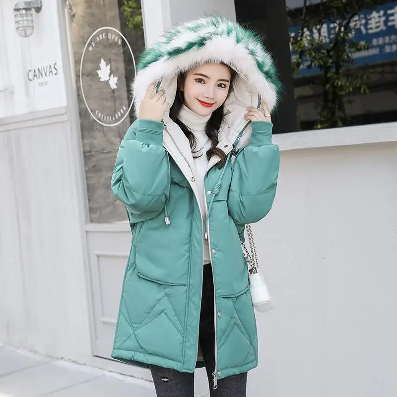 Fitaylor, зимняя женская парка на белом утином пуху, теплая Большая куртка с капюшоном и воротником из натурального Лисьего меха, пальто, женская Свободная зимняя верхняя одежда - Цвет: Bean green