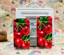 Green cherry fruit of food cherry animation Hard Clear Skin Case Cover for iPhone 4 4s