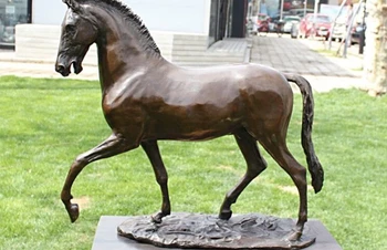 

21 Western Bronze Copper Marble Art Home Decoration Walk Horse Statue Sculpture
