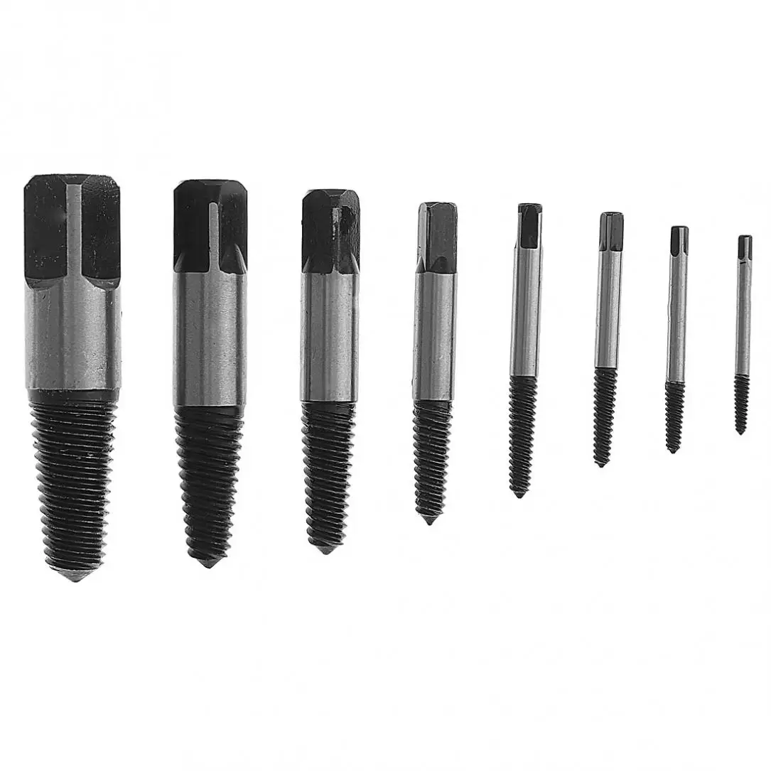 TORO 8pcs Screw Extractor Easy Out Set Drill Bits Guide Broken Damaged Bolt Remover with Carbon Steel for Removing Tools