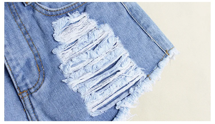 2019 женские Знаменитости Стиль Высокая талия Ripped True Denim короткие женские шорты для женщин Проблемные Джинсы